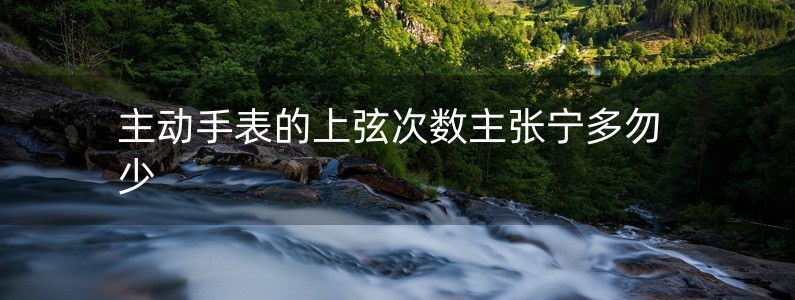 主動手表的上弦次數(shù)主張寧多勿少