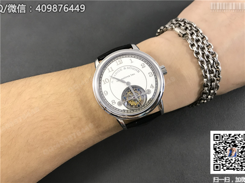 A. Lange & S?hne朗格1815系列陀飛輪腕表 精鋼表殼 白色字面 銀色數(shù)字刻度