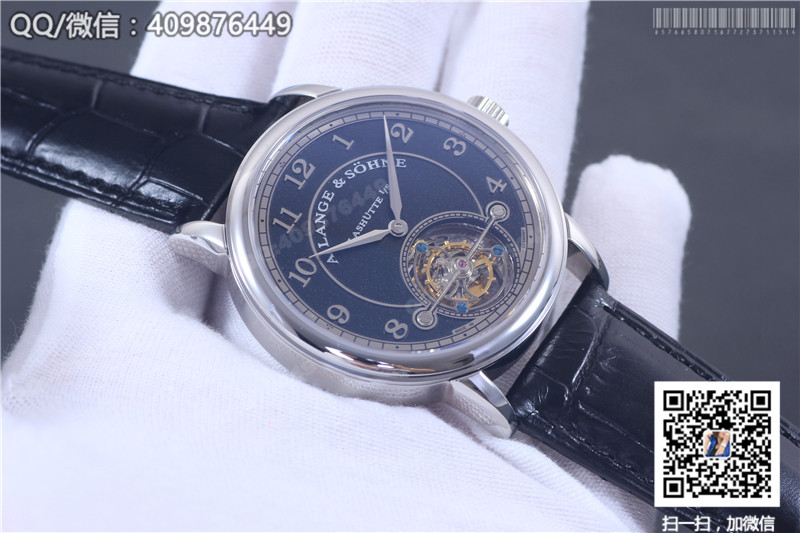 A. Lange & S?hne朗格1815系列陀飛輪腕表 黑色字面 精鋼表殼 銀色刻度