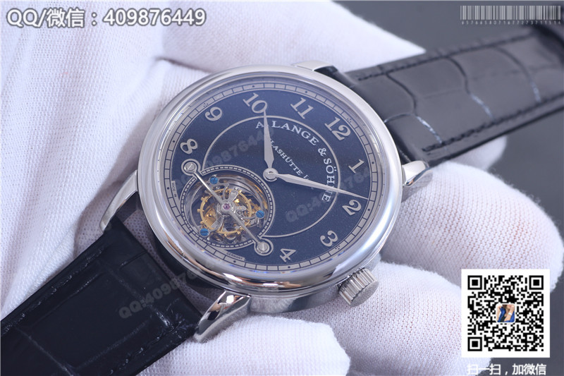 A. Lange & S?hne朗格1815系列陀飛輪腕表 黑色字面 精鋼表殼 銀色刻度