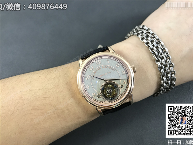 朗格A.Lange&Sohne 1815系列 玫瑰金表殼 銀灰色字面 手動(dòng)陀飛輪