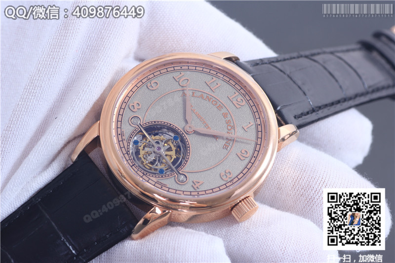 朗格A.Lange&Sohne 1815系列 玫瑰金表殼 銀灰色字面 手動(dòng)陀飛輪