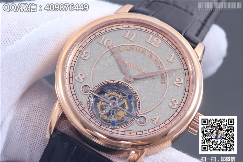 朗格A.Lange&Sohne 1815系列 玫瑰金表殼 銀灰色字面 手動(dòng)陀飛輪