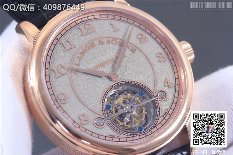 朗格A.Lange&Sohne 1815系列 玫瑰金表殼 銀灰色字面 手動(dòng)陀飛輪