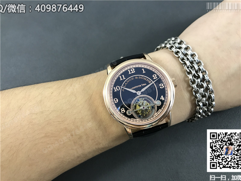 高級陀飛輪腕表朗格A.Lange&Sohne 1815系列 玫瑰金表殼 黑色字面