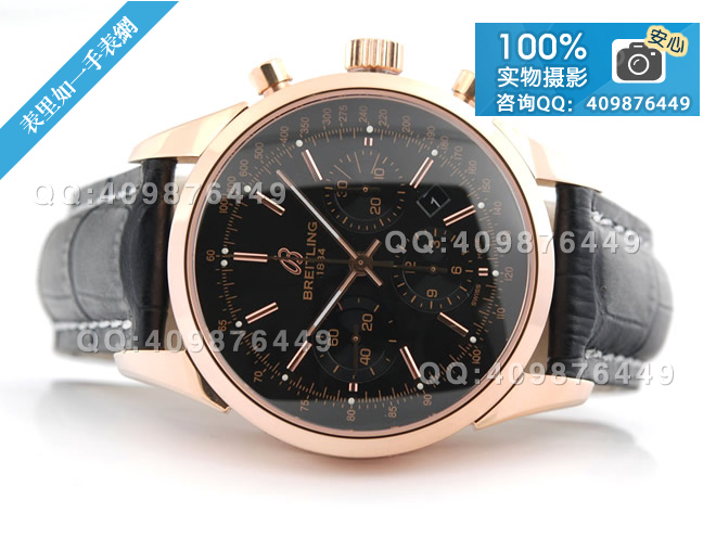  【1:1精品】百年靈breitling Transocean橫跨海洋系列7750碼表計(jì)時(shí)男表 玫瑰金殼 白面