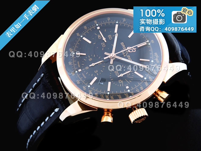  【1:1精品】百年靈breitling Transocean橫跨海洋系列7750碼表計(jì)時(shí)男表 玫瑰金殼 白面