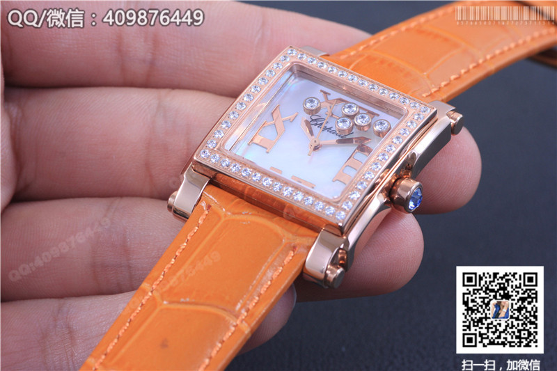 CHOPARD蕭邦HAPPY DIAMONDS系列275349-5003玫瑰金鏡面走鉆腕表