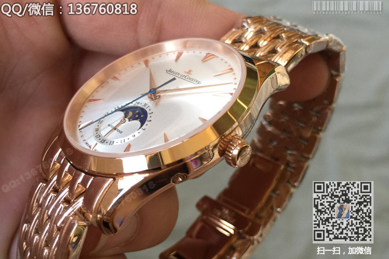 高仿積家Jaeger-LeCoultre MASTER CONTROL大師系列白盤黃金 自動(dòng)機(jī)械腕表