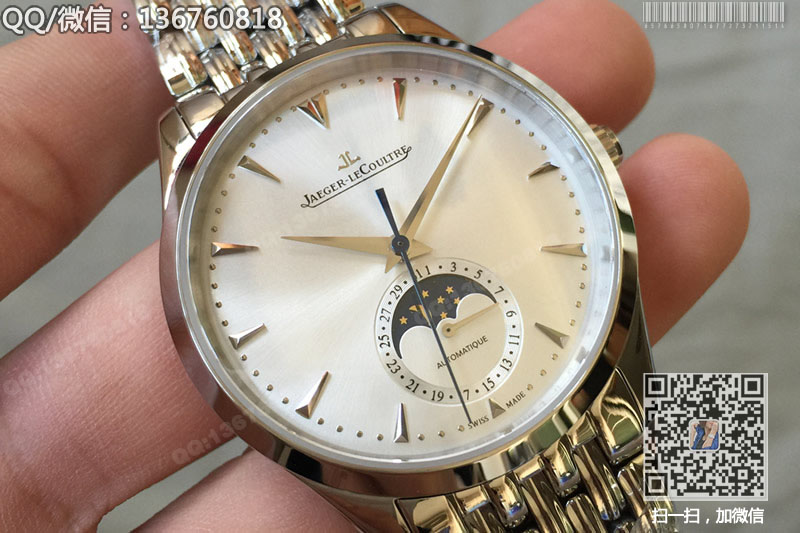 高仿積家Jaeger-LeCoultre MASTER CONTROL大師系列白盤精鋼 自動機械腕表