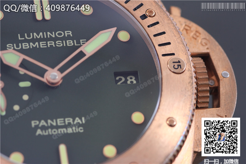 【ZF廠青銅】高仿沛納海Panerai Submersible限量珍藏版 PAM00382男士機(jī)械手表 青銅外殼