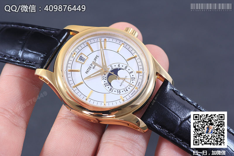 高仿百達翡麗PATEK PHILIPPE復(fù)雜功能計時系列5205R-001黃金色自動機械腕表