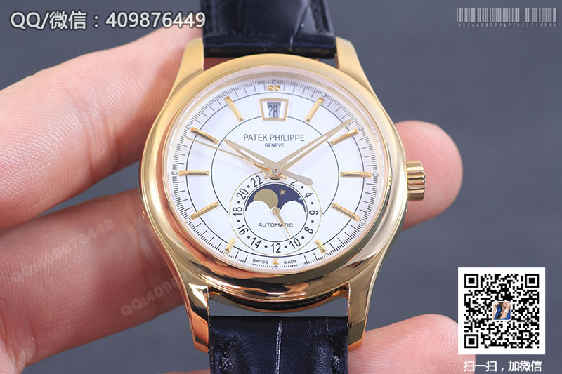 高仿百達翡麗PATEK PHILIPPE復(fù)雜功能計時系列5205R-001黃金色自動機械腕表