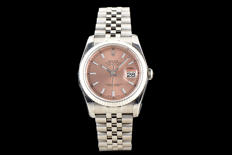 勞力士Rolex日志型系列DateJust 116234-0108機械男表（粉色面）