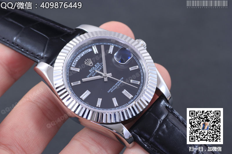 【精品】ROLEX勞力士星期日歷型系列 自動機(jī)械男表黑盤鑲鉆