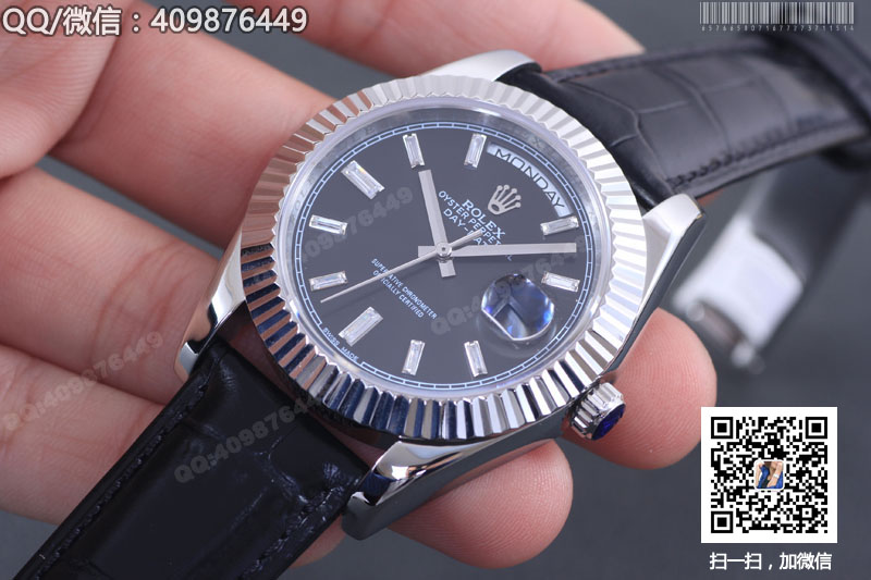 【精品】ROLEX勞力士星期日歷型系列 自動機(jī)械男表黑盤鑲鉆