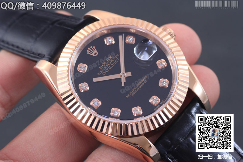 【精品】ROLEX勞力士日志型系列 自動機械男表黑盤鑲鉆