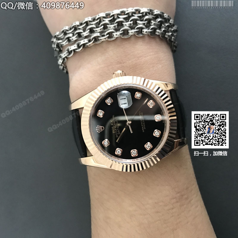 【精品】ROLEX勞力士日志型系列 自動機械男表黑盤鑲鉆