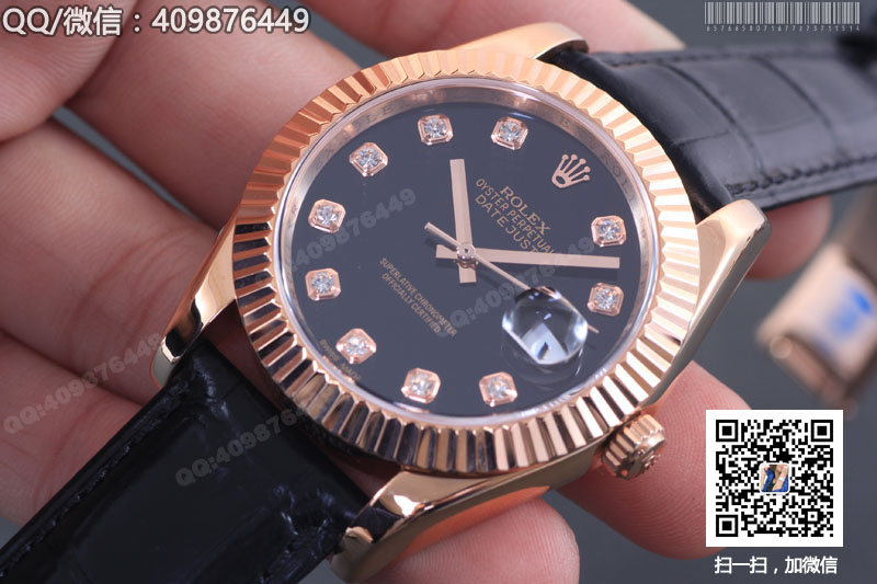 【精品】ROLEX勞力士日志型系列 自動機械男表黑盤鑲鉆