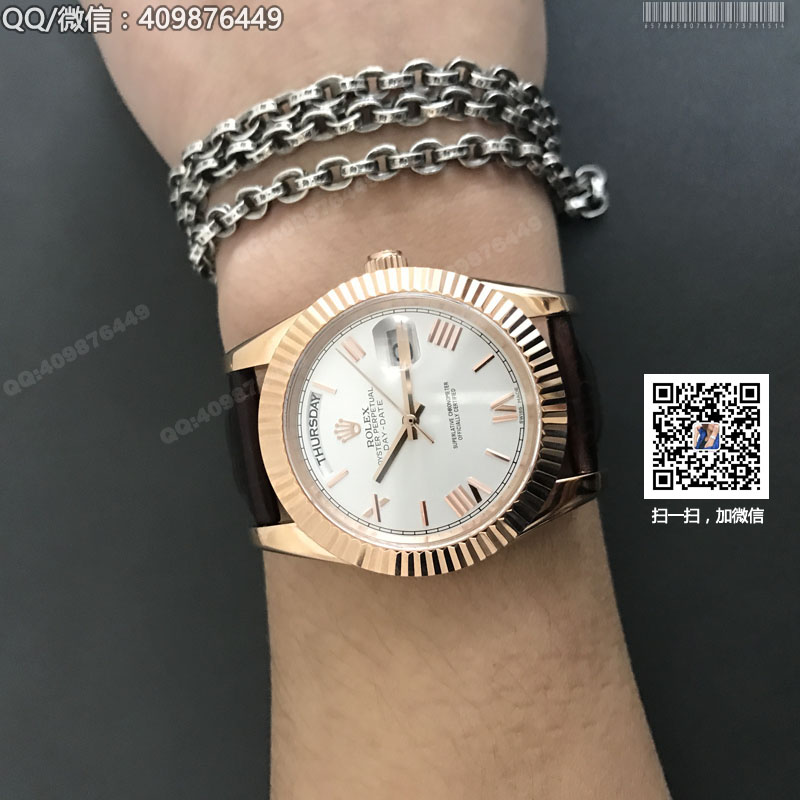 【精品】ROLEX勞力士星期日歷型系列 自動(dòng)機(jī)械男表白盤(pán)