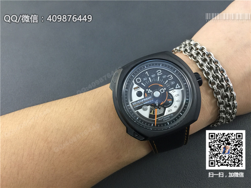 SevenFriday七個星期五V系列V3型方形時尚腕表自動機械