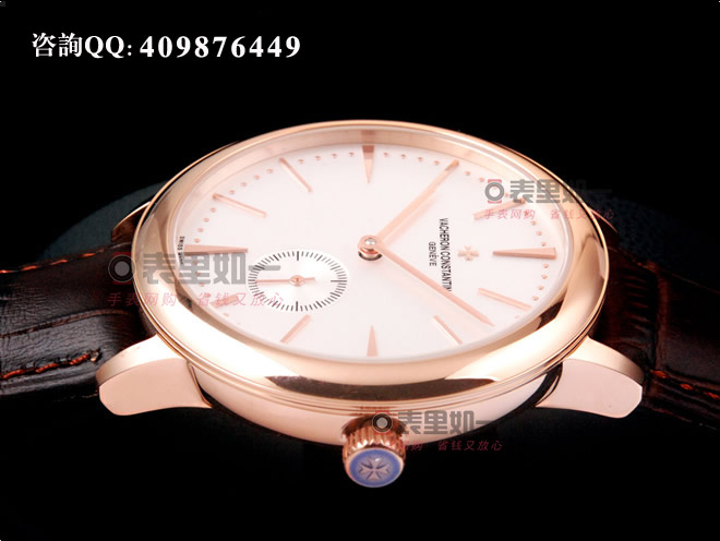 江詩丹頓Vacheron Constantin傳承系列自動(dòng)機(jī)械腕表 玫瑰金表殼 白色表盤