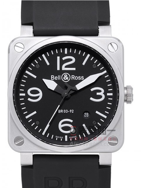 柏萊士Bell&Ross BR03-92B-R方形2892自動機(jī)械軍表