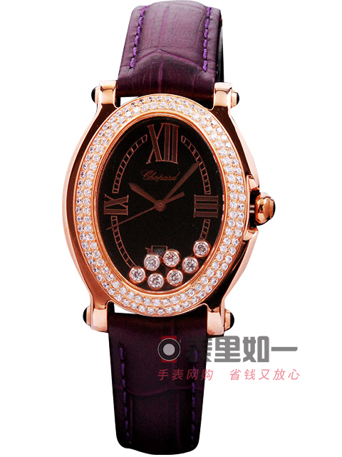 【1:1精品】蕭邦Chopard女士Happy Sport系列 鏡面走鉆 黑色 鑲鉆 玫瑰金 女士腕表