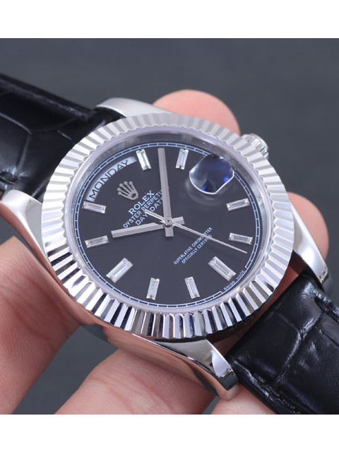 【精品】ROLEX勞力士星期日歷型系列 自動機(jī)械男表黑盤鑲鉆