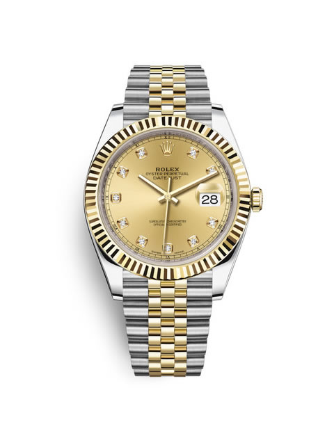 勞力士Rolex日志型系列DateJust 126333-0012機械間金男表（金色鑲鉆面）