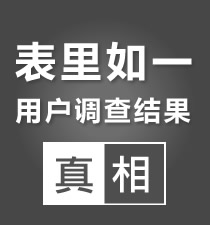 表里如一用戶調(diào)查結果公布