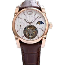 Parmigiani Fleurier Tonda 帕瑪強(qiáng)尼Tourbillon系列玫瑰金白盤星月相陀飛輪手表