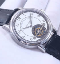 A. Lange & S?hne朗格1815系列陀飛輪腕表 精鋼表殼 白色字面 銀色數(shù)字刻度